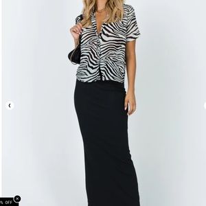 Princess Polly sheer zebra shirt